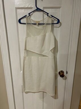 silence + noise Cream Sheer Mesh Tank